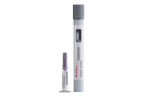 Label materials applied to small-diameter vials and syringes